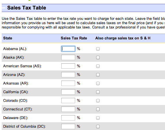 eBay Sales Tax Table Average Rates - TaxJar