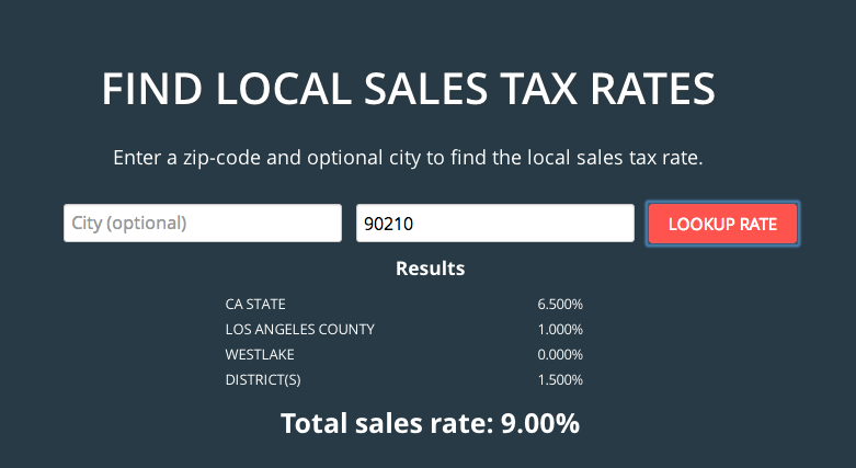 Calculate sales tax rates