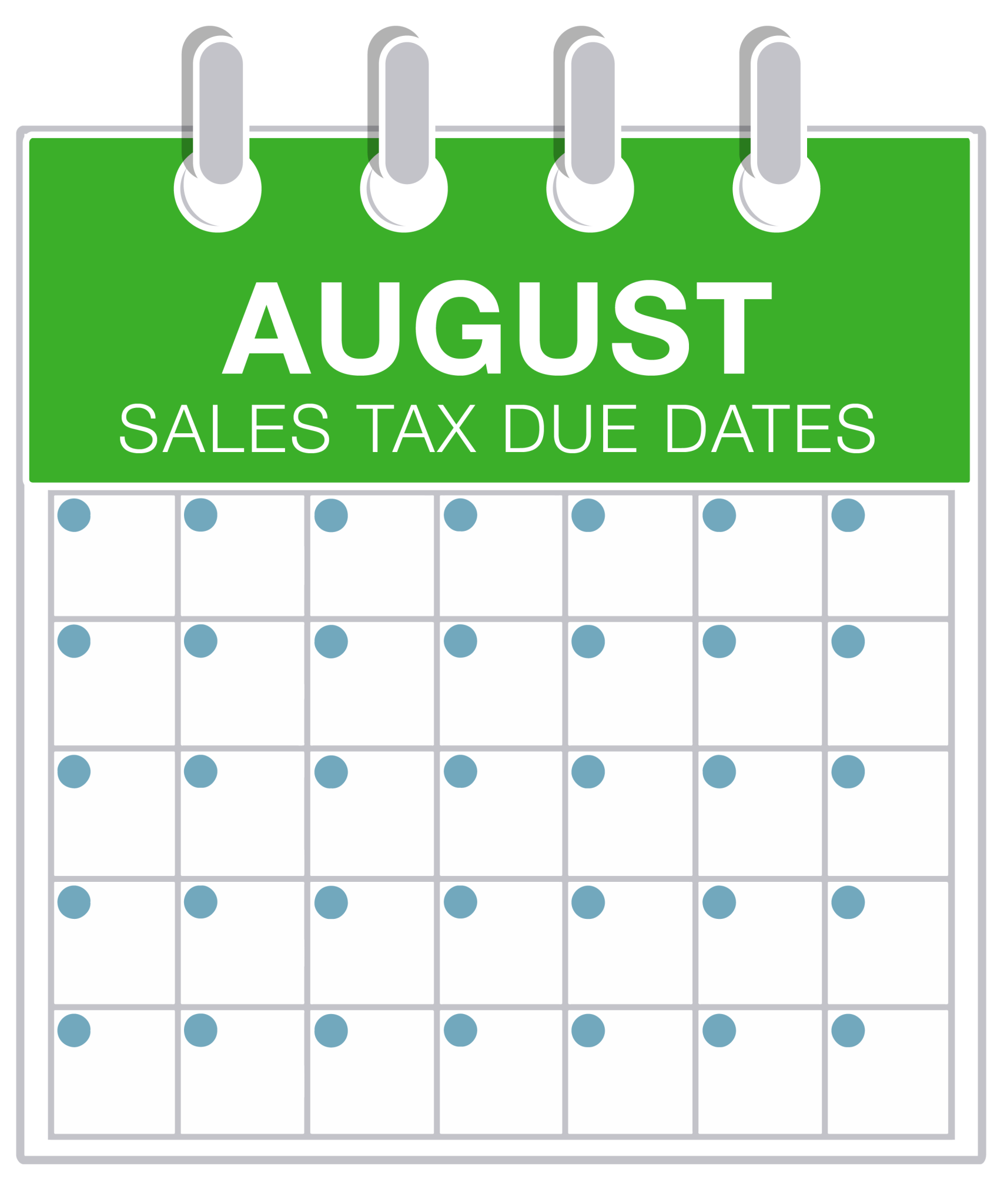 August Sales Tax Due Dates 2016 TaxJar Blog