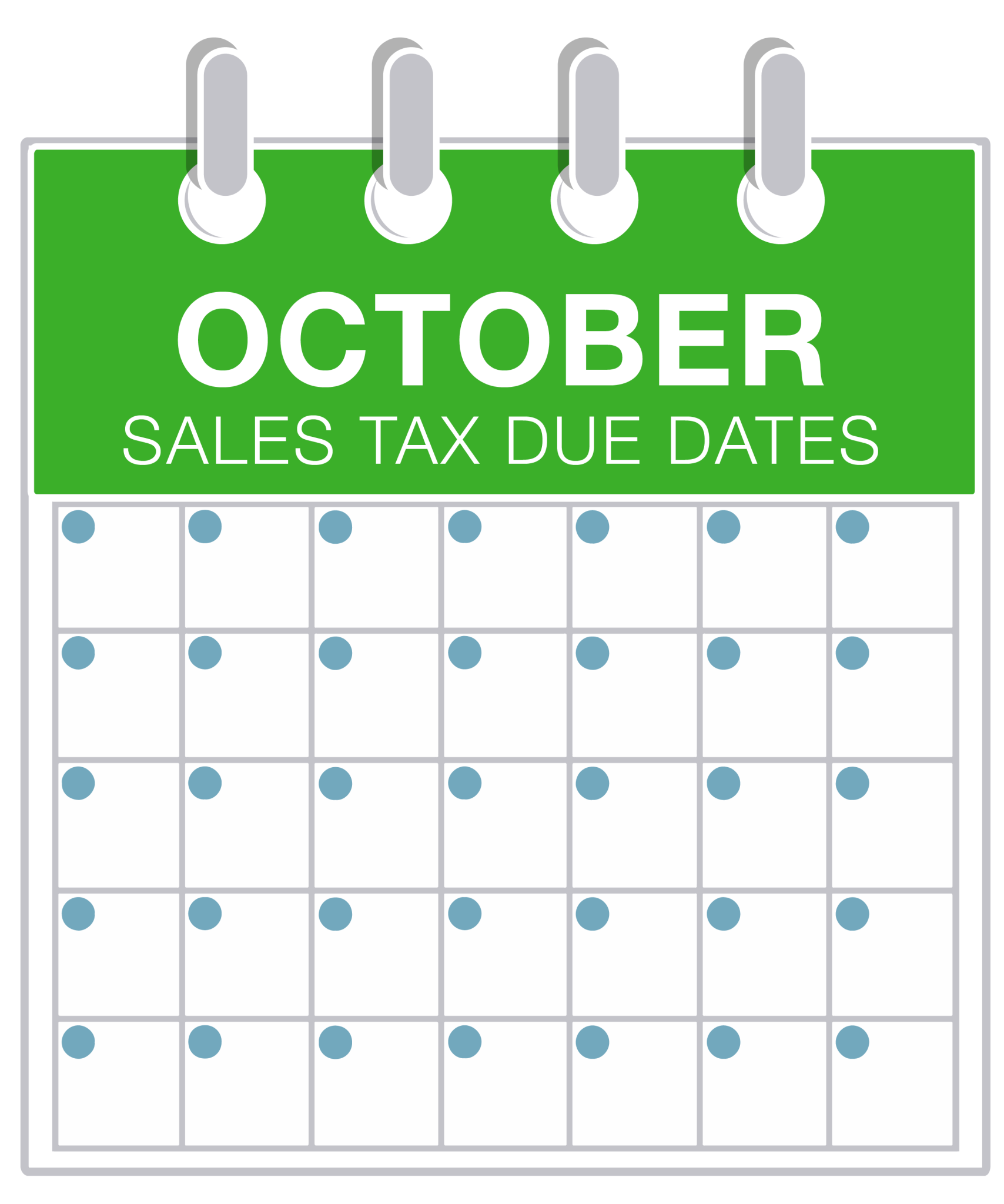 October Sales Tax Due Dates 2017