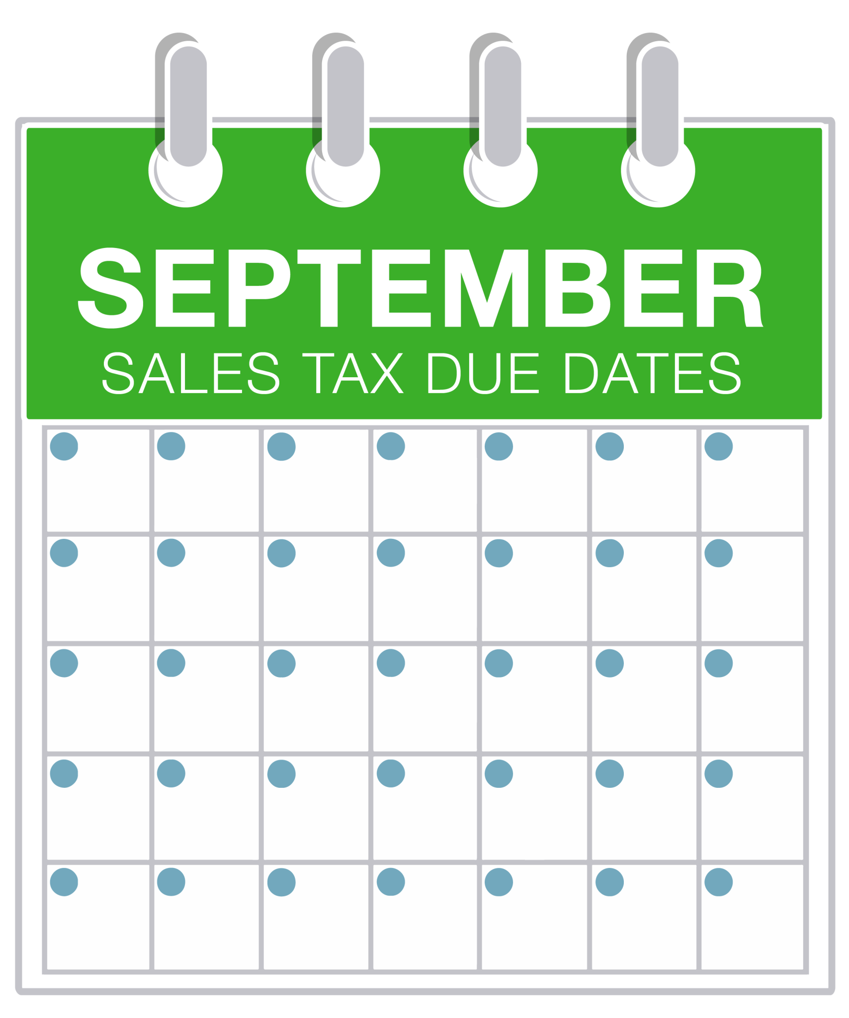September Sales Tax Due Dates 2016