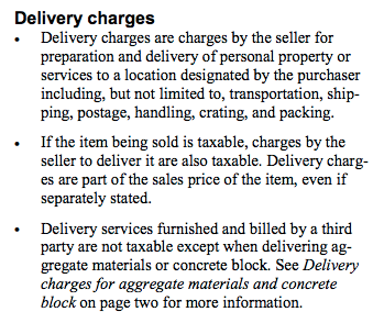 Minnesota delivery charges taxable