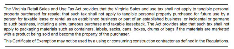 Virginia resellers permit instructions